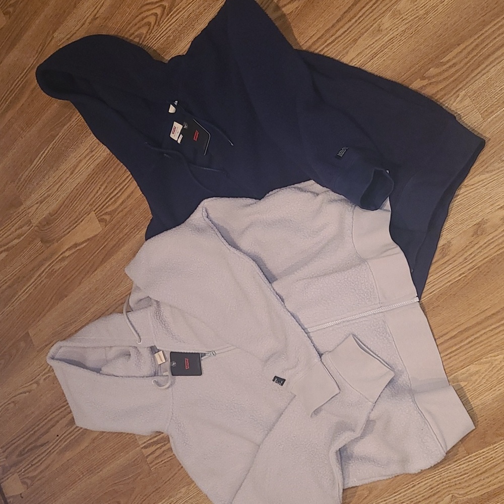 New Levi's Sherpa full zip twin hooded jackets size XL